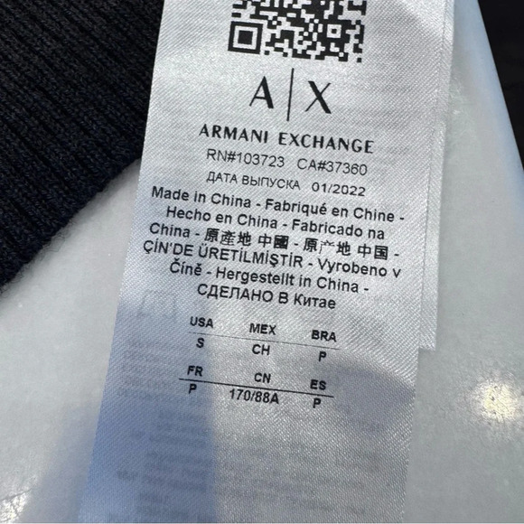 Armani Exchange Men’s Dark Gray Silver  Turtleneck Sweater Wool  Blend  Sz Small - Picture 7 of 12